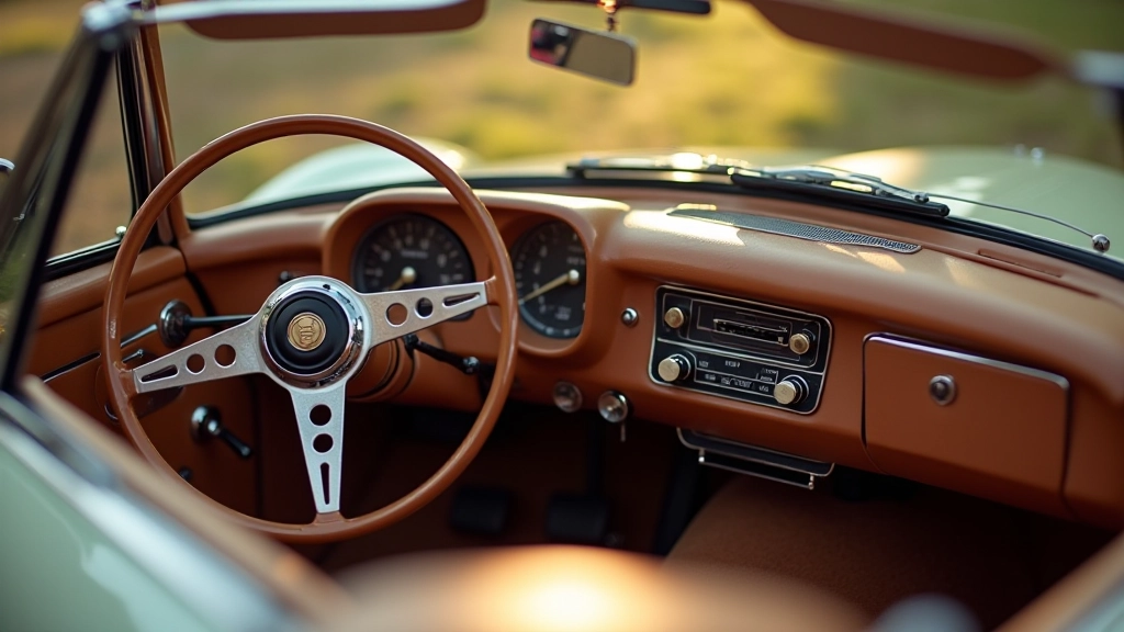 Detalus kabrioleto stogo mechanizmo vaizdas iš 1970-ųjų metų
